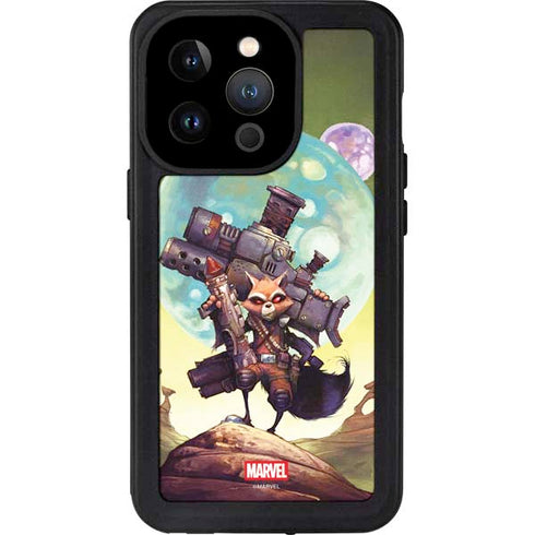 Marvel Rocket Raccoon Armored Arsenal iPhone 15 Pro Waterproof Case